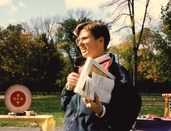 Mary Raasch doing community outreach in the 80s