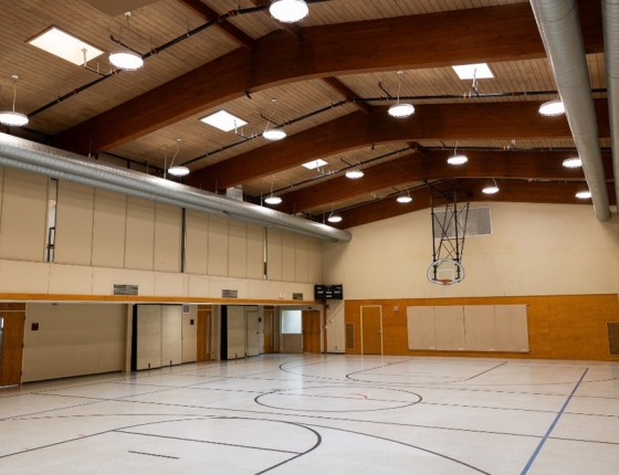 Calvary Lutheran gym space with new lighting