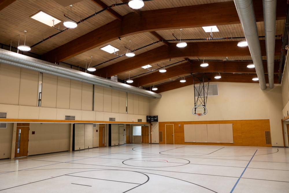 Church gymnasium with LED lighting