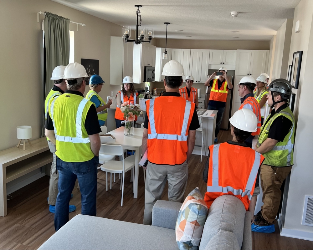 View of a finished and furnished multifamily unit at The Heights