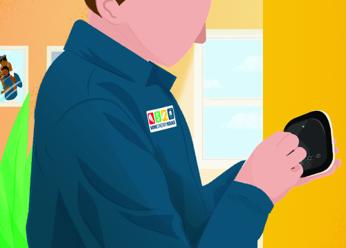 graphic of smart thermostat installation