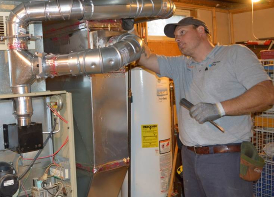 installing HVAC equipment