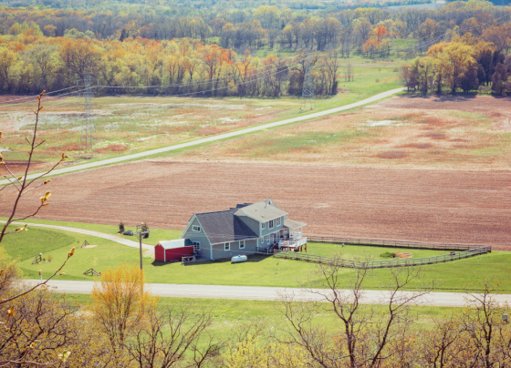 house in a field